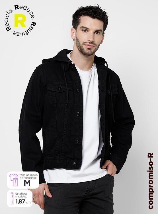 CHAQUETA HOMBRE ROBERT LEWIS ALGODÓN MEZCLILLA GORRO - 1