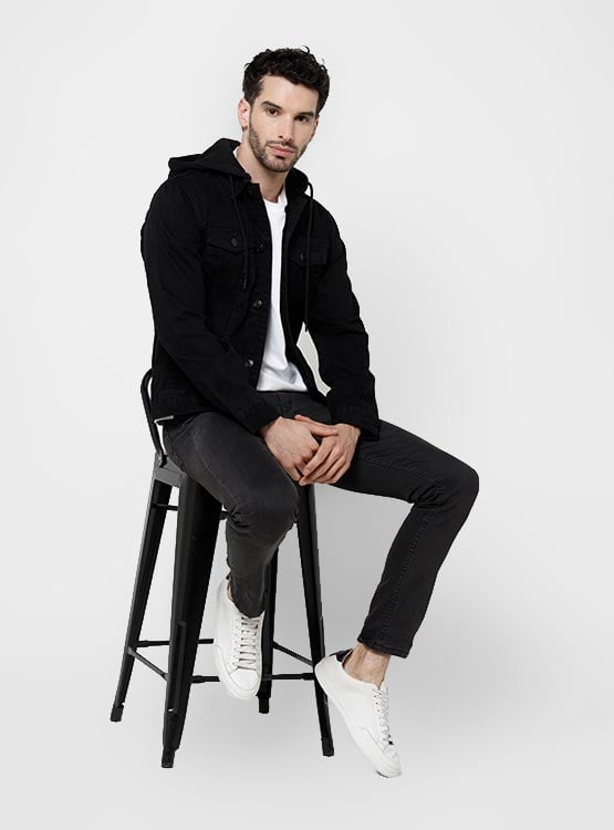 CHAQUETA HOMBRE ROBERT LEWIS ALGODÓN MEZCLILLA GORRO - 4