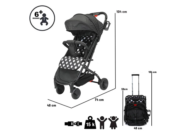 COCHE PASEO KIDSCOOL ULTRA COMPACTO MIMO AZUL - 7