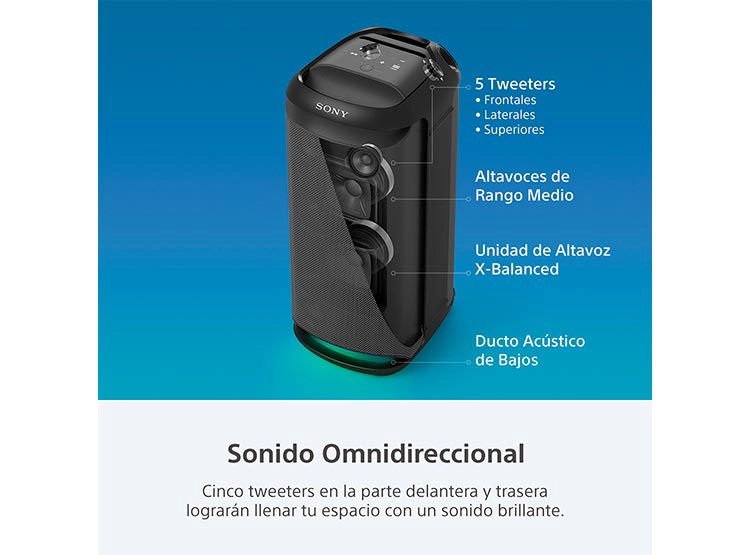 PARLANTE BLUETOOTH SONY SRS-XV800 ALTA POTENCIA - 9