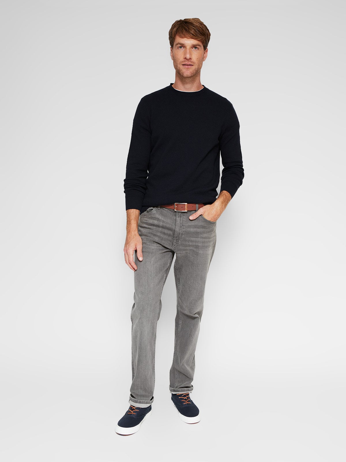SWEATER HOMBRE CACHAREL ALGODÓN CUELLO REDONDO - 4