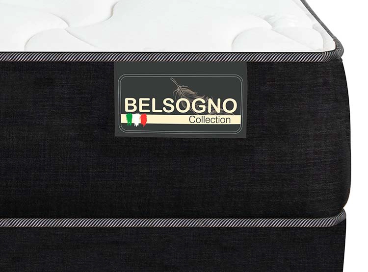 JUEGO DE DORMITORIO BELSOGNO CAMA EUROPEA PLUS 1.5 PLAZAS NEGRO + RESPALDO BLACK - 4