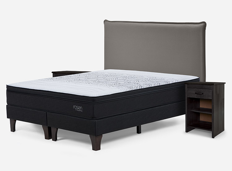 JUEGO DE DORMITORIO ROSEN CAMA EUROPEA TEMPO BD 2 PLAZAS + SET MAURICE GRIS - 2