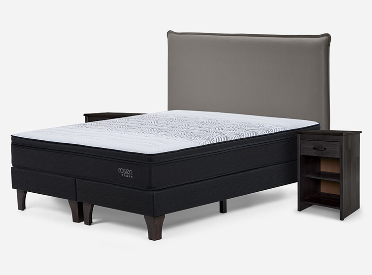 JUEGO DE DORMITORIO ROSEN CAMA EUROPEA TEMPO KING + SET MAURICE GRIS - 2
