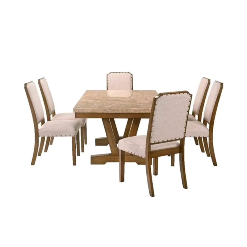 JUEGO DE COMEDOR RIPLEY HOME HAGEN MARMOL GENUINO 6 SILLAS - 2