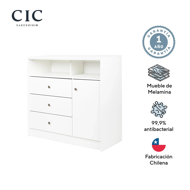 COMODA CIC KIDS BLANCO 1P 3C - 5