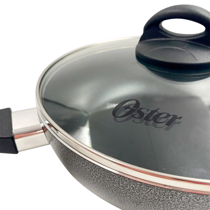 SARTÉN WOK OSTER CLAIRBORNE 24 CM C/ TAPA ALUMINIO  - 5