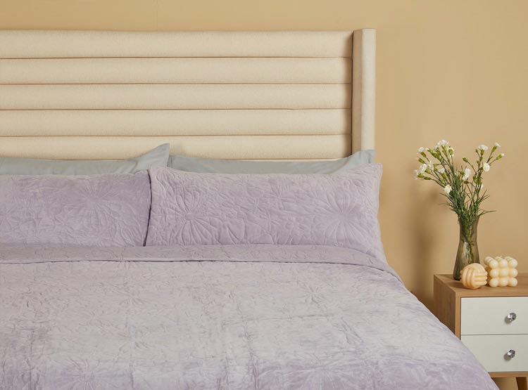 CUBRECAMAS RIPLEY HOME VELVET CLÁSICO 2PL LILA - 2