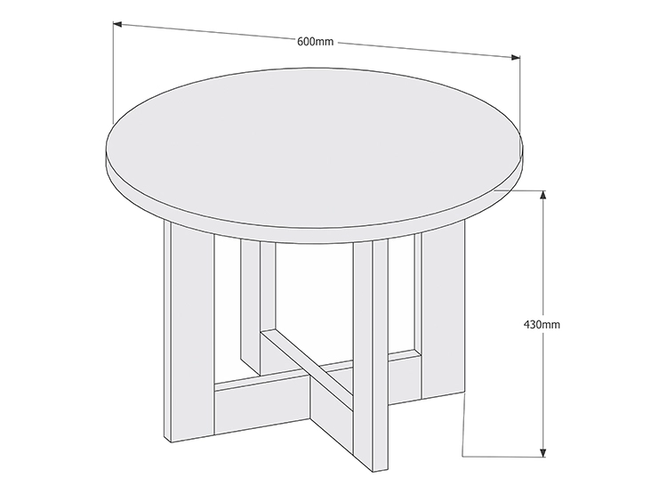 MESA DE CENTRO BE DESIGN JB8001-CA CARAMEL MDF CARAMELO 60 X 60 CM - 3