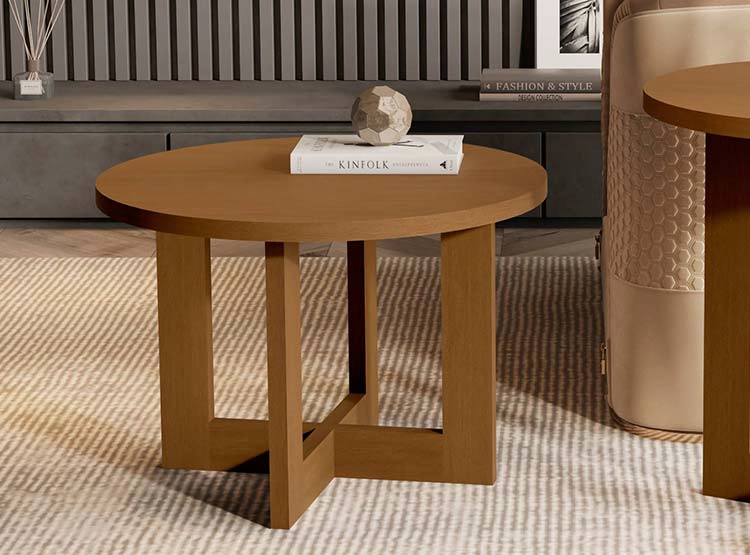 MESA DE CENTRO BE DESIGN JB8001-CA CARAMEL MDF CARAMELO 60 X 60 CM - 6