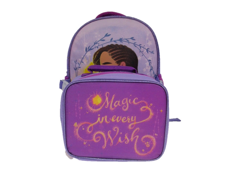 MOCHILA ESCOLAR DISNEY WISH CON LONCHERA MORADO - 1