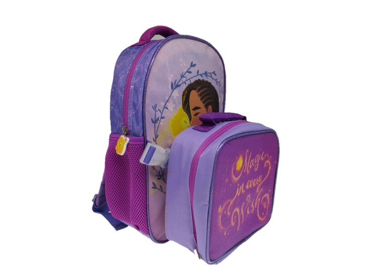 MOCHILA ESCOLAR DISNEY WISH CON LONCHERA MORADO - 2