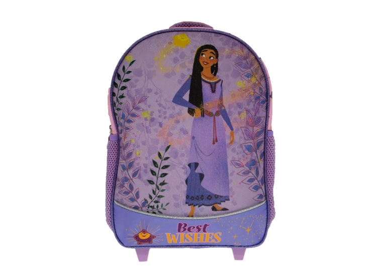 MOCHILA ESCOLAR DISNEY WISH CON RUEDAS MORADO - 1