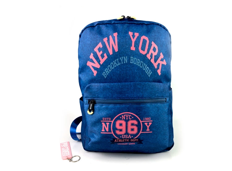 MOCHILA ESCOLAR POP STREET VARSITY NEW YORK AZUL - 1