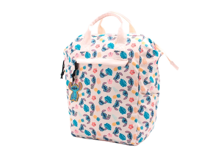 MOCHILA ESCOLAR DISNEY STITCH TONO PASTEL ROSADO - 1