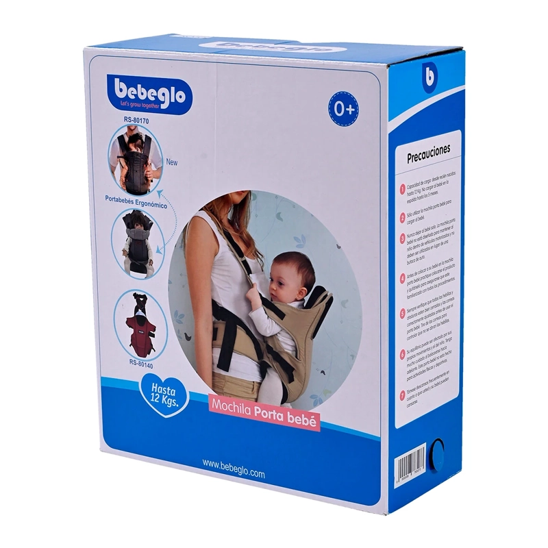 PORTABEBÉ MOCHILA BEBEGLO RS-80140 GRIS - 6
