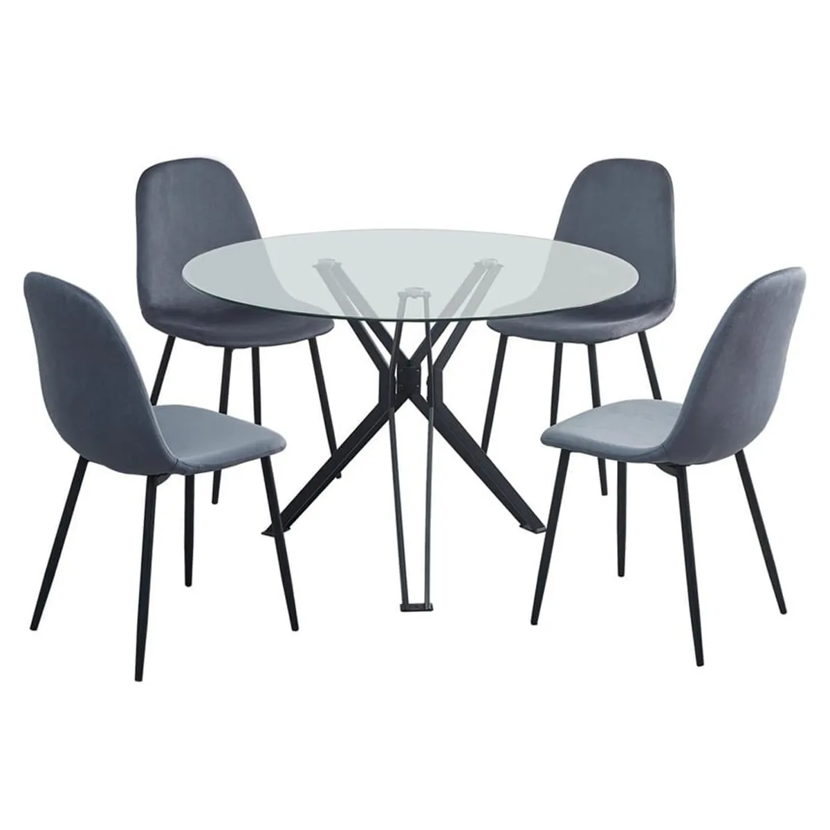JUEGO DE COMEDOR RIPLEY HOME TEXAS 4 SILLAS GRIS - 1