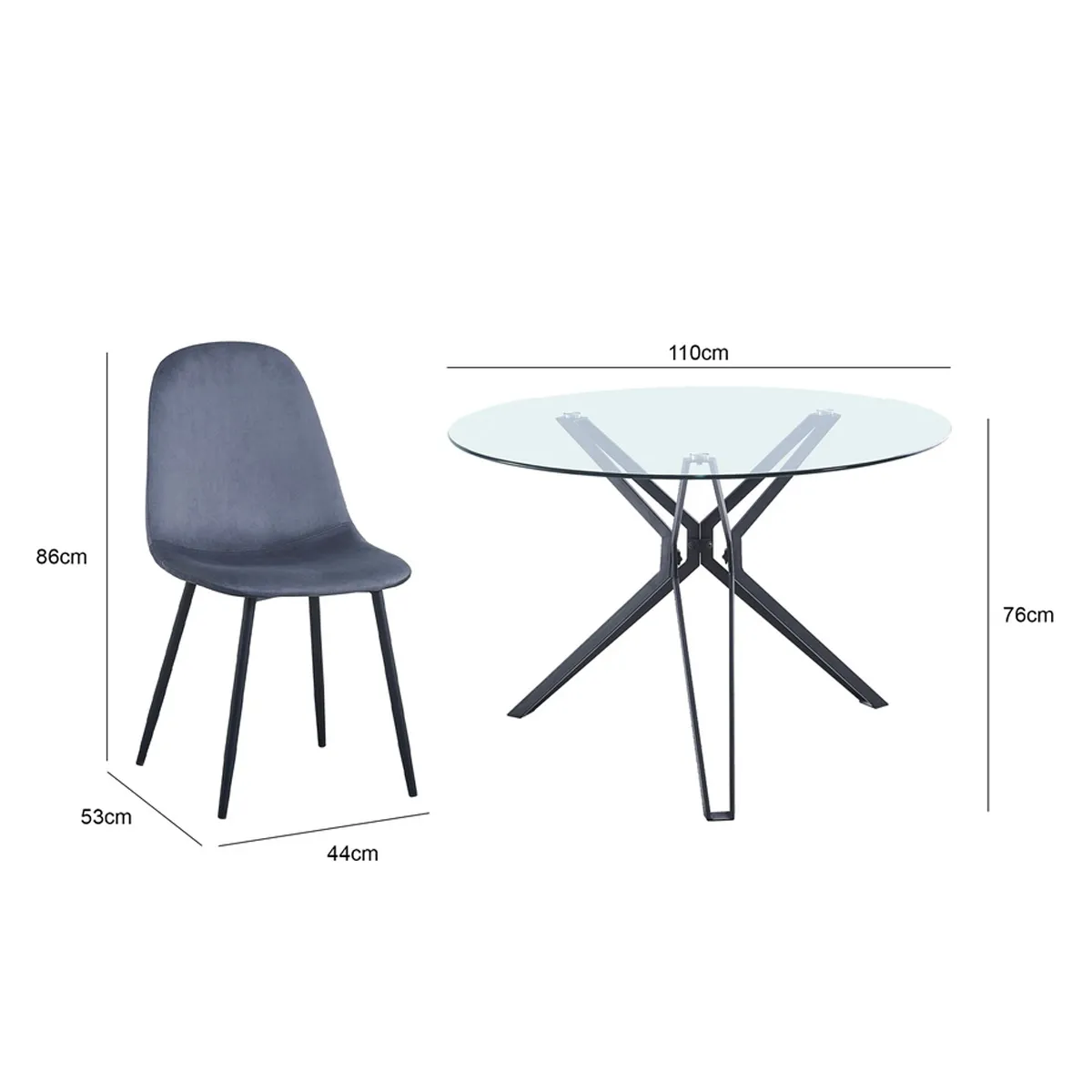 JUEGO DE COMEDOR RIPLEY HOME TEXAS 4 SILLAS GRIS - 7