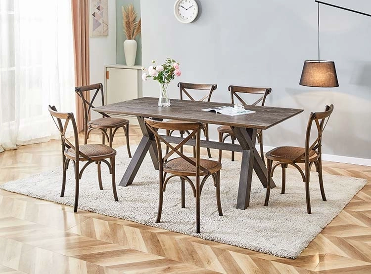 JUEGO DE COMEDOR MAISON LINETT CORSICA 6 SILLAS CAFÉ - 9