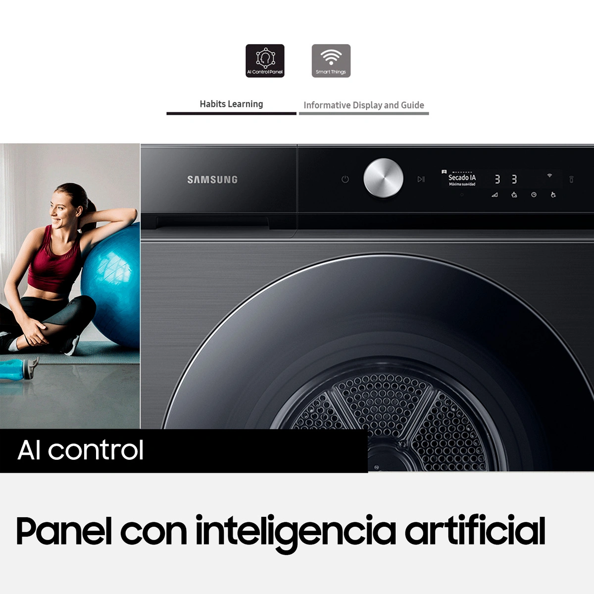 SECADORA DE ROPA BOMBA DE CALOR SAMSUNG BE SPOKE DV17B9750CV 17KG NEGRO - 8