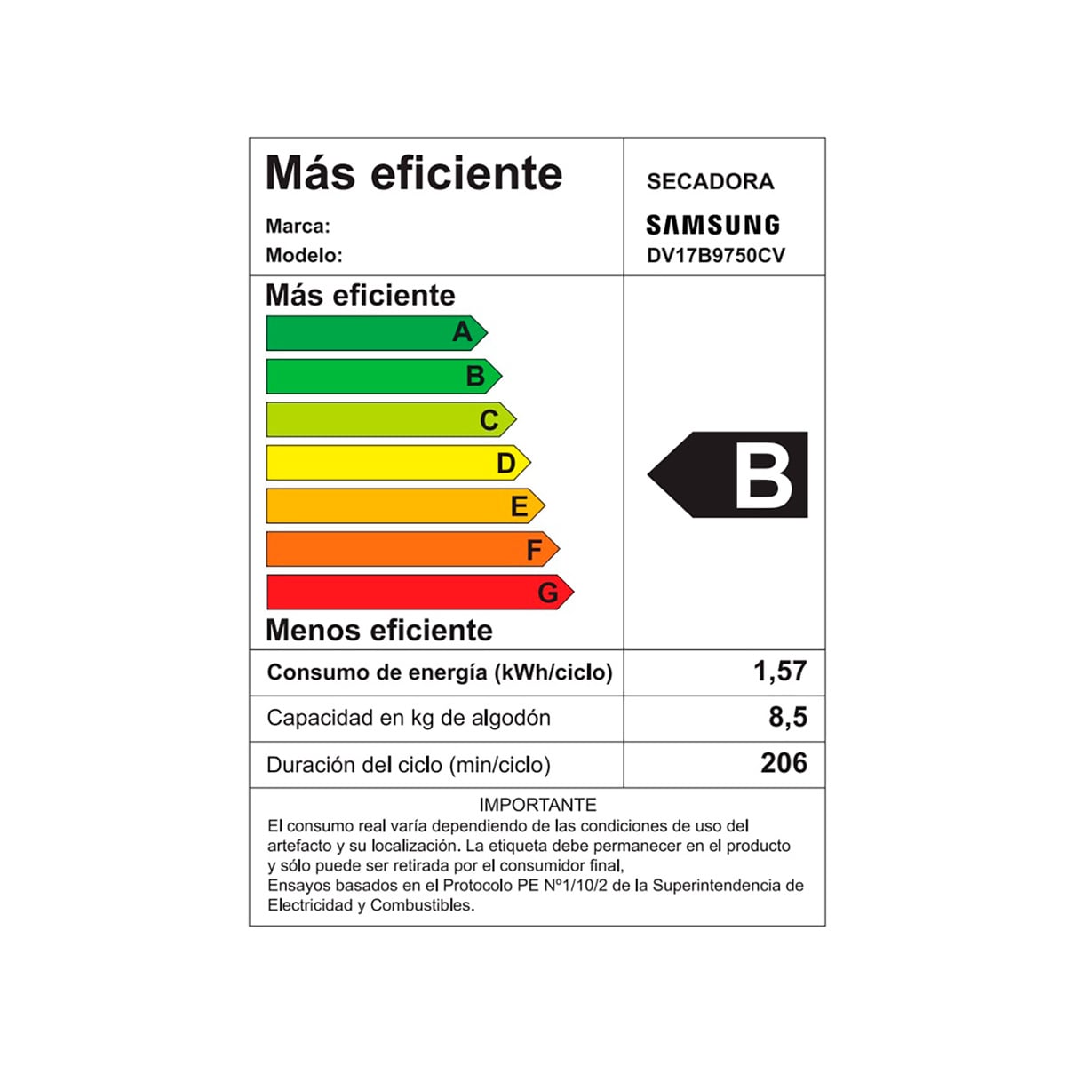 SECADORA DE ROPA BOMBA DE CALOR SAMSUNG BE SPOKE DV17B9750CV 17KG NEGRO - 10