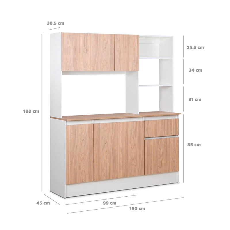 MUEBLE DE COCINA CIC NIZA 3 PUERTAS 2 CAJONES BLANCO - 4