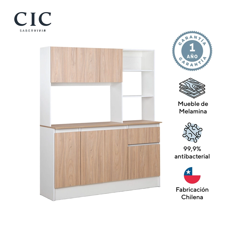 MUEBLE DE COCINA CIC NIZA 3 PUERTAS 2 CAJONES BLANCO - 5