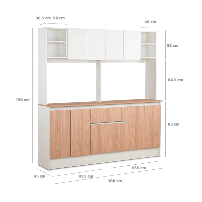 MUEBLE DE COCINA CIC IBIZA 10 PUERTAS 1 CAJÓN BLANCO - 4