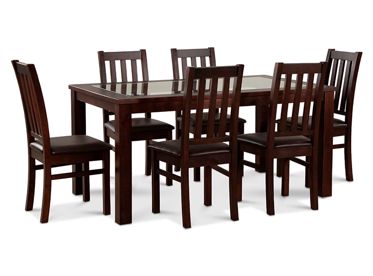 JUEGO DE COMEDOR CIC ÑUBLE PU 6 SILLAS CHOCOLATE - 1