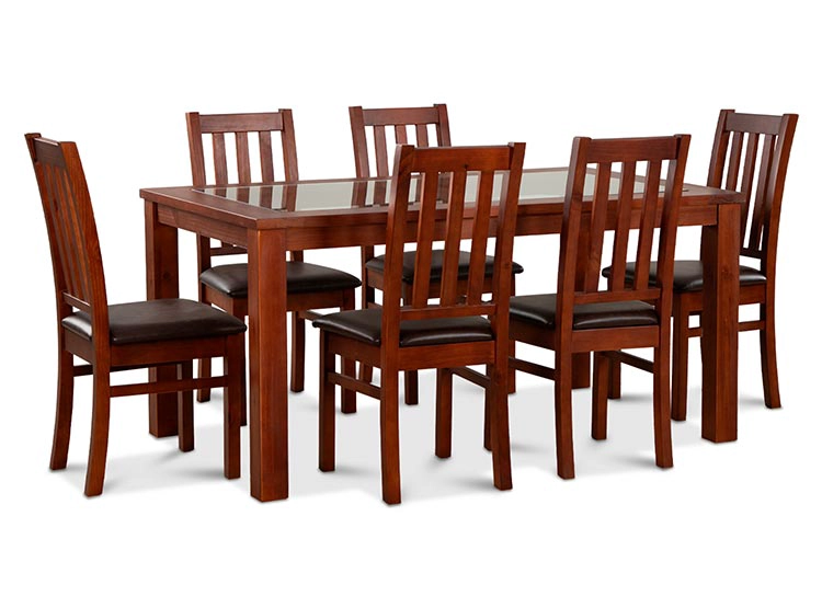 JUEGO DE COMEDOR CIC ÑUBLE PU 6 SILLAS CHOCOLATE - 1