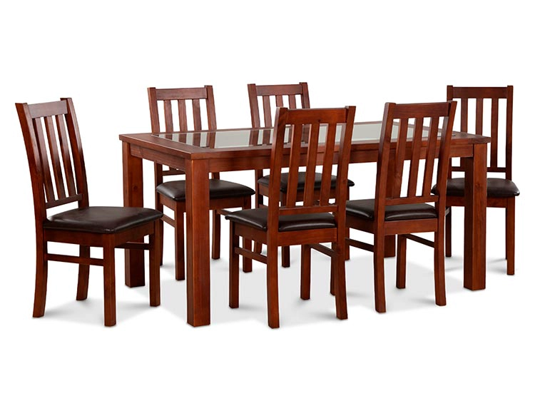 JUEGO DE COMEDOR CIC ÑUBLE PU 6 SILLAS CHOCOLATE - 3