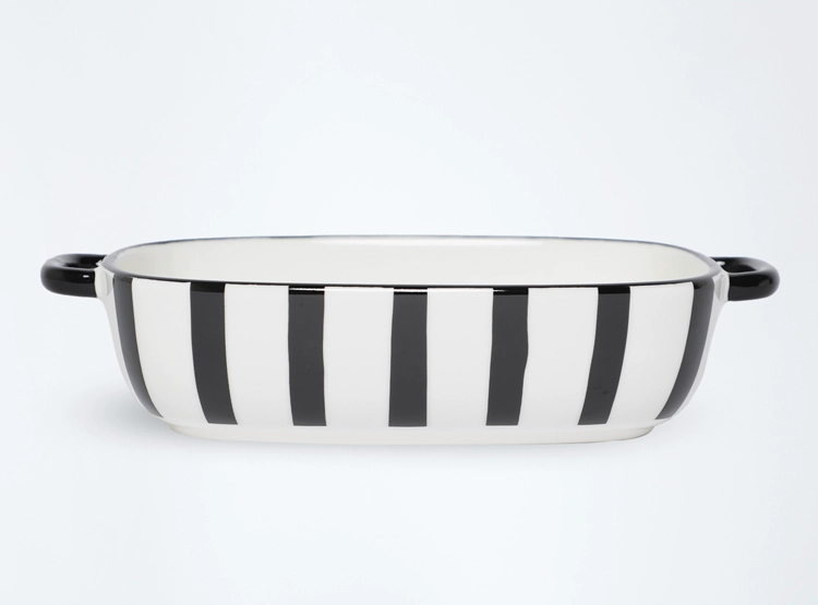 FUENTE HORNO RIPLEY HOME RAYAS PASTA RECTANGULAR BLANCO - 1