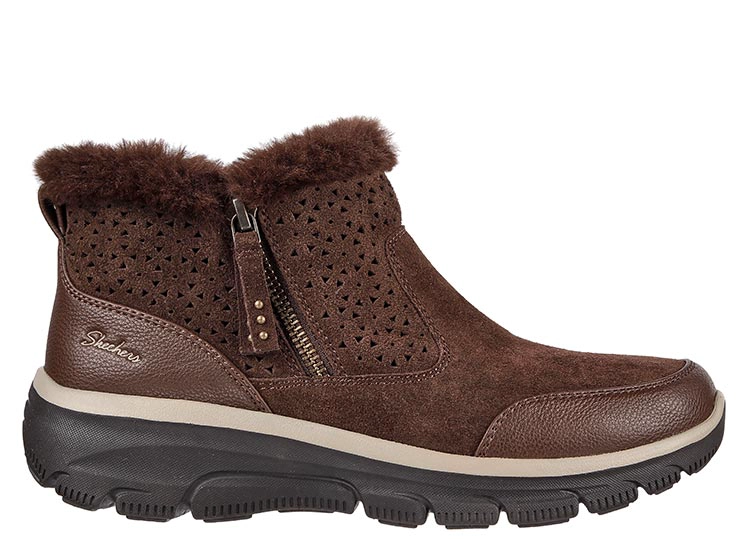 BOTINES MUJER SKECHERS CUERO CAFE EASY GOING PERFECT SNUGGLE - 1