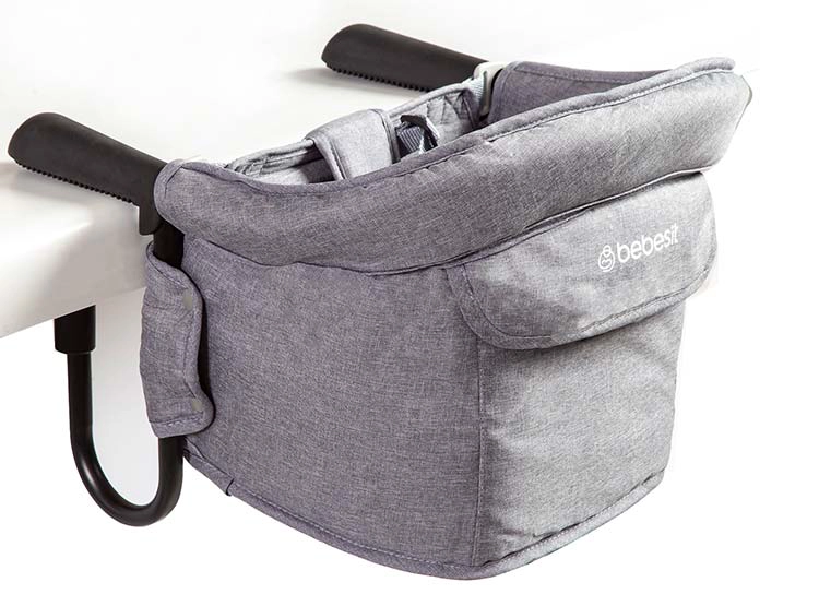 SILLA DE COMER BEBESIT EAT & BEAR SUJECIÓN DE MESA PORTABLE GRIS - 2