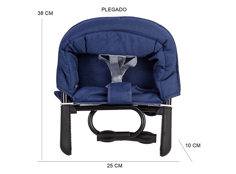 SILLA DE COMER BEBESIT EAT & BEAR SUJECIÓN DE MESA PORTABLE GRIS - 5