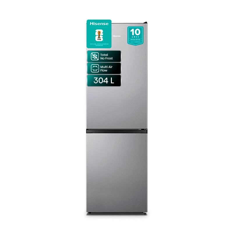 REFRIGERADOR BOTTOM FREEZER HISENSE RD-39WC 300L NO FROST PLATA - 2