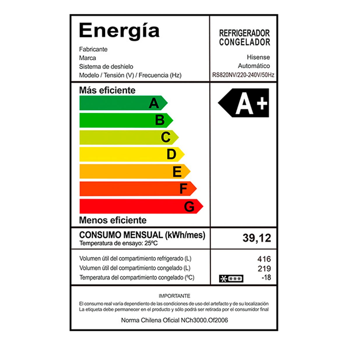 REFRIGERADOR SIDE BY SIDE HISENSE RS820NV 635L NO FROST ACERO - 12