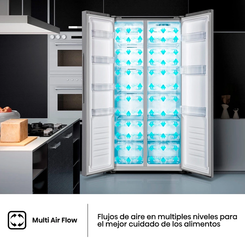 REFRIGERADOR SIDE BY SIDE HISENSE RS820NV 635L NO FROST ACERO - 7