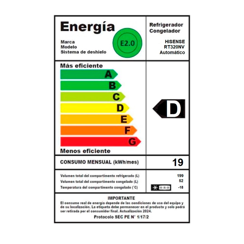 REFRIGERADOR TOP FREEZER HISENSE RT320NV 246 L NO FROST ACERO - 12