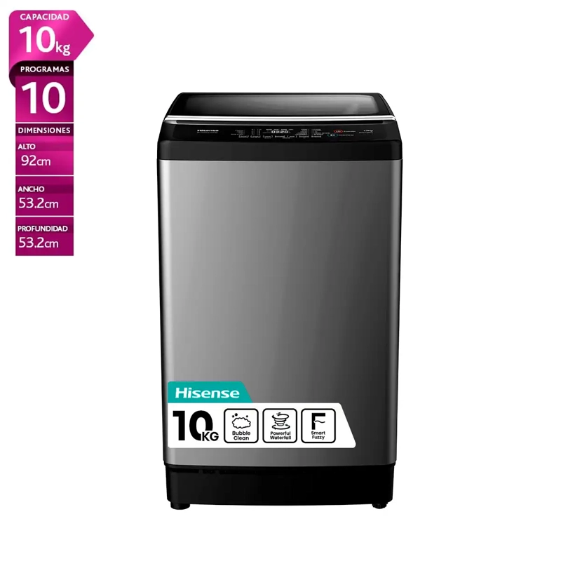 LAVADORA CARGA SUPERIOR HISENSE WT3J1023UT 10KG GRIS