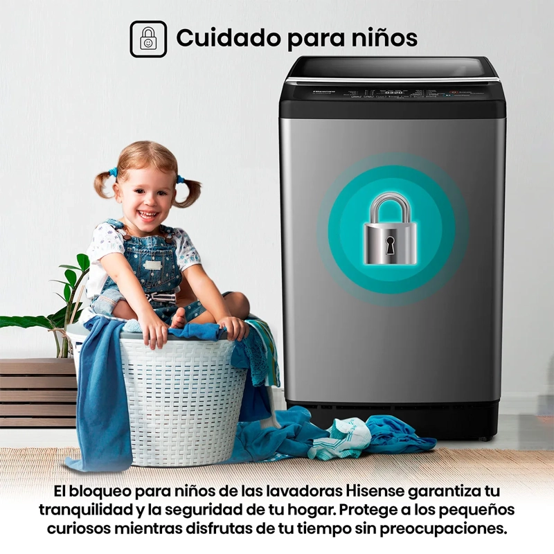 LAVADORA CARGA SUPERIOR HISENSE WT3J1023UT 10KG GRIS - 9