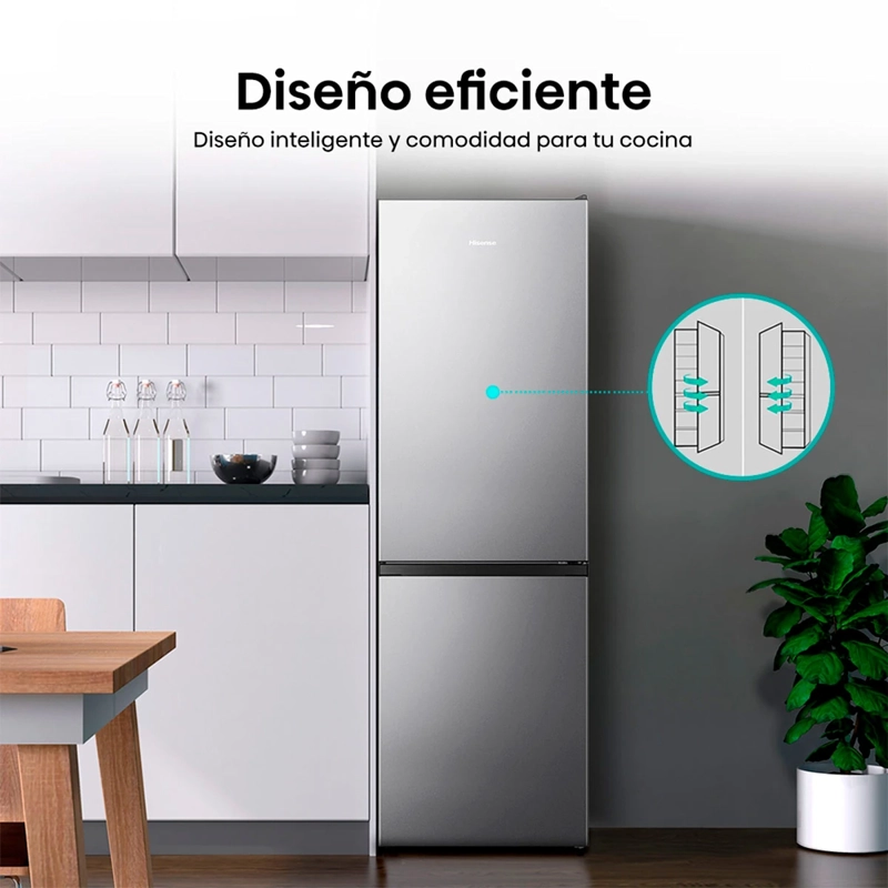 REFRIGERADOR BOTTOM FREEZER HISENSE RB341NL 262L FRIO DIRECTO PLATA - 6