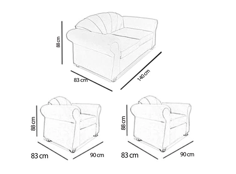 JUEGO DE LIVING ELEGANT DETAIL MARSELLA TELA PU 211 - 4