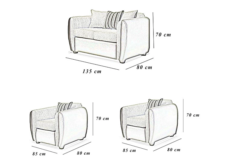 JUEGO DE LIVING ELEGANT DETAIL OKLAHOMA TELA PU 211 - 4