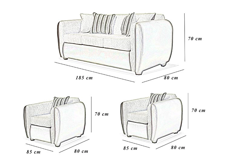 JUEGO DE LIVING ELEGANT DETAIL OKLAHOMA TELA PU 311 - 5