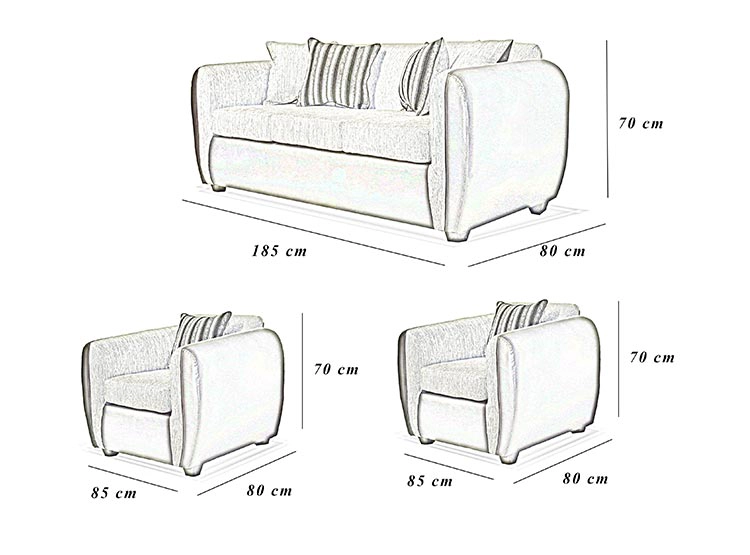 JUEGO DE LIVING ELEGANT DETAIL OKLAHOMA TELA PU 311 - 4