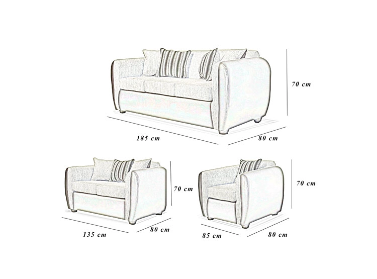JUEGO DE LIVING ELEGANT DETAIL OKLAHOMA TELA PU 321 - 6