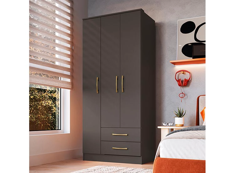 CLOSET VEKKA HOME PEQUIM DARK 3 PUERTAS 2 CAJONES NEGRO - 7