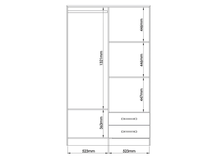 CLOSET VEKKA HOME PEQUIM LIGHT 4P 2C - 6