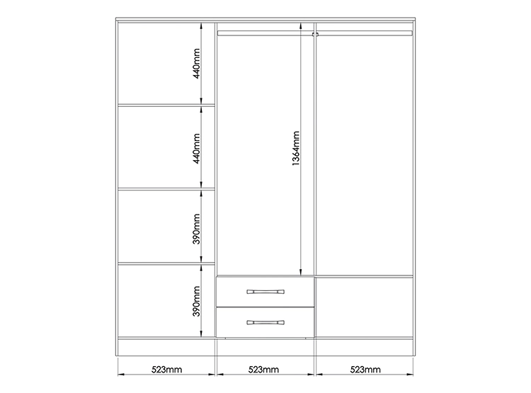 CLOSET VEKKA HOME PEQUIM LIGHT 6P 2C - 5